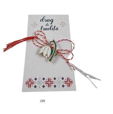 Martisor Ghiocel Märzchen Charm Anhänger als Schneeglöckchen aus Metall 229