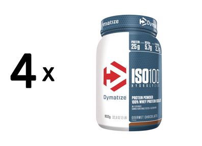 4 x Dymatize ISO 100 (932g) Gourmet Chocolate