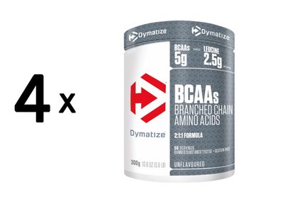 4 x Dymatize BCAA 2:1:1 Powder (300g)