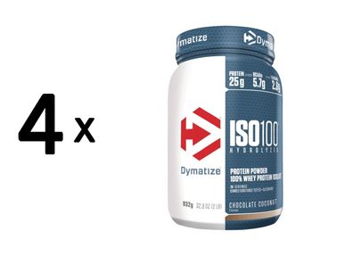 4 x Dymatize ISO 100 (932g) Chocolate Coconut