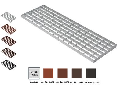 Gitterrost / Laufrost / Trittrost verzinkt (25cm breit) viele Längen und Farben