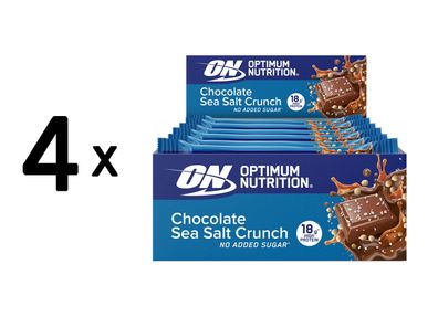 4 x Optimum Nutrition Crunchy Protein Bar (12x55g) Chocolate Sea Salt Crunch