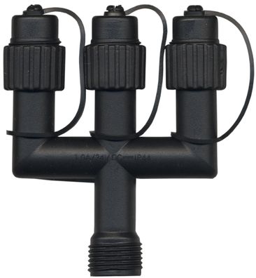 System 24 "E-Verteiler" mit 3 Steckverbindungen, schwarz, IP44