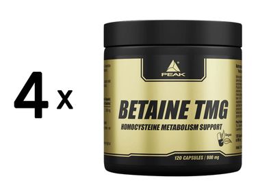 4 x Peak Betaine TMG (120 caps) Unflavoured