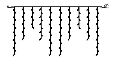 System Expo "Eisregen-Lichterkette 2x1m" 100 Leuchtmittel warmweiß, IP44
