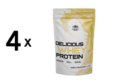 4 x Peak Delicious Whey Protein (450g) Vanilla Milkshake