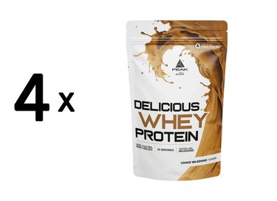 4 x Peak Delicious Whey Protein (900g) Cookie Milkshake