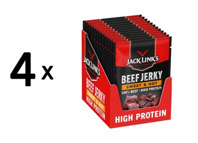 4 x Jack Links Beef Jerky (12x25g) Sweet and Hot