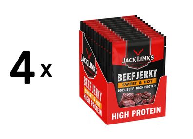 4 x Jack Links Beef Jerky (12x60g) Sweet and Hot