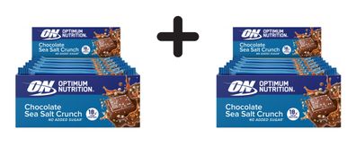 2 x Optimum Nutrition Crunchy Protein Bar (12x55g) Chocolate Sea Salt Crunch