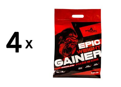 4 x Peak Epic Weight Gainer (4500g) Chocolate