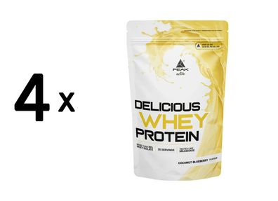 4 x Peak Delicious Whey Protein (900g) Coconut Blueberry