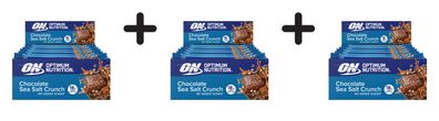 3 x Optimum Nutrition Crunchy Protein Bar (12x55g) Chocolate Sea Salt Crunch