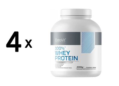 4 x OstroVit 100% Whey Protein (2000g) Strawberry Cream