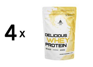 4 x Peak Delicious Whey Protein (900g) Coconut Milkshake