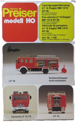 Preiser 1128 - Löschgruppenfahrzeug LF 16 - Bausatz - HO - 1:87 - Originalverpackung