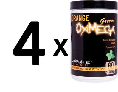 4 x Controlled Labs Orange OxiMega Greens, Spearmint Flavor - 327g