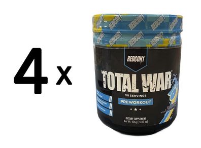 4 x Total War - Preworkout, Blue Lemonade - 426g