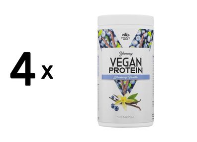 4 x Peak Yummy Vegan Protein (450g) Blueberry Vanilla