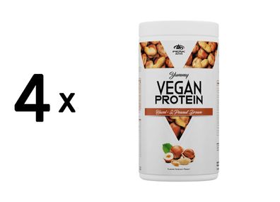 4 x Peak Yummy Vegan Protein (450g) Hazel and Peanut Dream