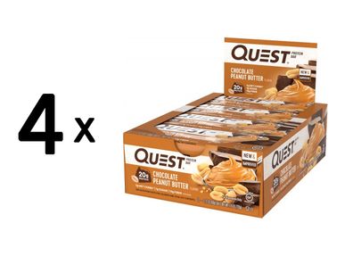 4 x Quest Nutrition Quest Bars (12x60g) Chocolate Peanut Butter