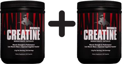 2 x Micronized Creatine Monohydrate Capsules - 300 caps