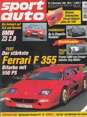 sport auto 12/1996 - Ferrari 355, BMW Z3, Porsche 911, Formel 1, ITC, Rallye