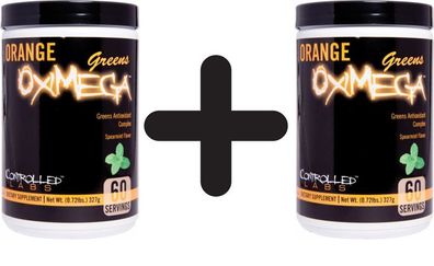 2 x Controlled Labs Orange OxiMega Greens, Spearmint Flavor - 327g