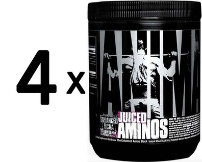 4 x Animal Juiced Aminos, Strawberry Limeade - 358g