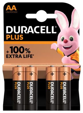 Duracell MN1500 Plus Mignon Batterie 1,5V 4er Blister