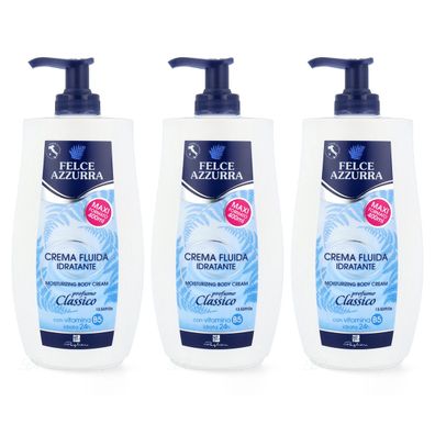 Paglieri Felce Azzurra pflegende feuchtigkeits spendende BodyLotion 3x 400ml