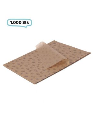 Einschlagpapier Snack, braun, mit Neutralmotiv, 31x40 cm, 1000 Stück, fettdicht, für