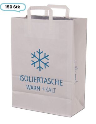 Kühltragetasche, Tiefkühltragetasche, weiß, 32x17x45cm, 150 Stück, flacher Henkel, Is