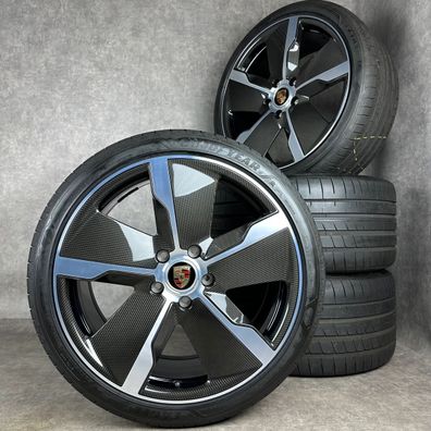 Original Porsche Taycan 21" Exclusive Felgen Sommerräder TOP 9J1601025AF CARBON