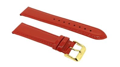 s. Oliver | Uhrenarmband 20mm rot Leder lackiert glänzend | SO-2544-LM