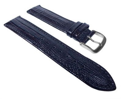 Uhrenarmband Kalbsleder Dunkelblau Teju-Print 23714S