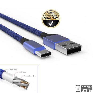 Schnell Ladekabel USB Type C Für Samsung|Huawei|Xiaomi| HIGH SPEED Cable Blau