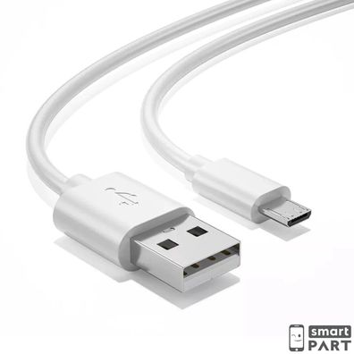 Premium Handy Micro-USB Ladekabel auf Universal 1,2M Daten Cable Weiß White SET