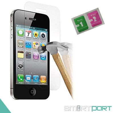 2x Für iPhone 4|4S Panzerfolie Display Schutzglas HD Echtglas Set Ultra Dünn 9H