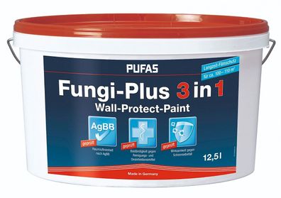 Pufas Fungi-Plus 3in1 Wall-Protect-Paint 12,5 Liter weiß