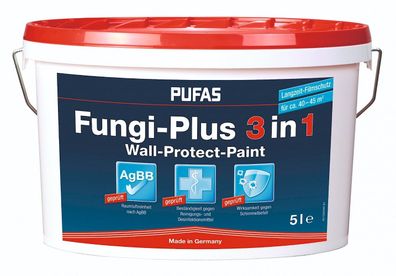 Pufas Fungi-Plus 3in1 Wall-Protect-Paint 5 Liter weiß