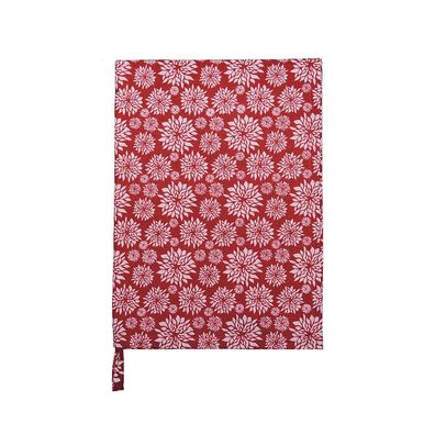 Geschirrtuch Chrysanthemum scarlet red rot weiß Blumen Küchentuch Krasilnikoff