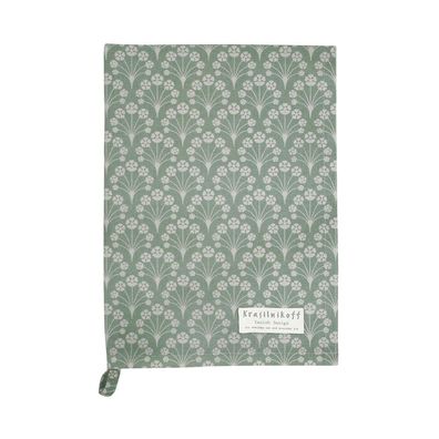 Geschirrtuch Bouquet dusty green grün weiß mit Blumen Küchentuch Krasilnikoff