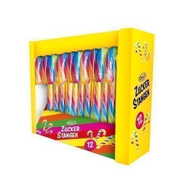 Bunte Zuckerstangen für den Weihnachtsbaum 12 Stück