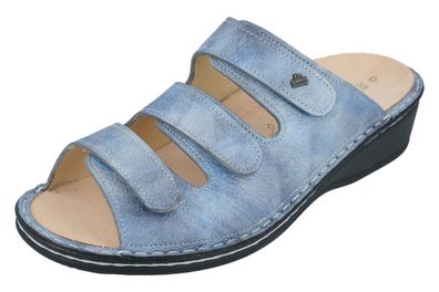 FINN Comfort Pisa Damen Pantoletten Hausschuhe jeans blau Glattleder