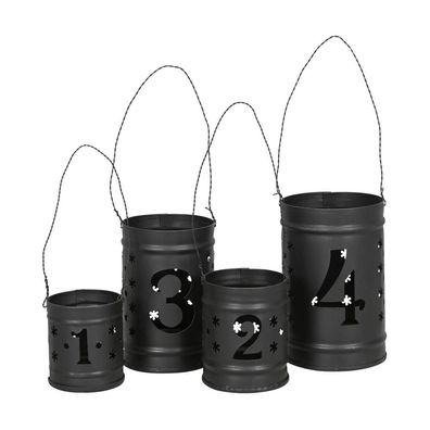 Hängewindlichter LIGHTS schwarz aus Metall Advent Windlichter 1-4 Adventskranz