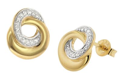 GLIZZ Schmuck Damen-Ohrringe 333 Gold Ohrstecker mit Zirkonias GL8155