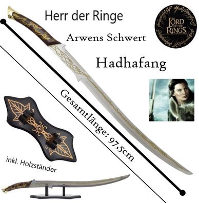 NEU Herr der Ringe Arwen Schwert Hadhafang 97,5cm groß für Cosplay Sammler LOTR