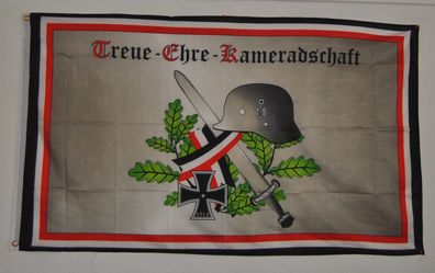 FLAGGE FAHNE 90 x 150cm Reichsflagge DR "Treue - Ehre - Kameradschaft" 4686