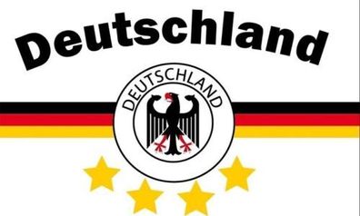 FLAGGE FAHNE 90 x 150 cm Deutschland Weis 4 Sterne